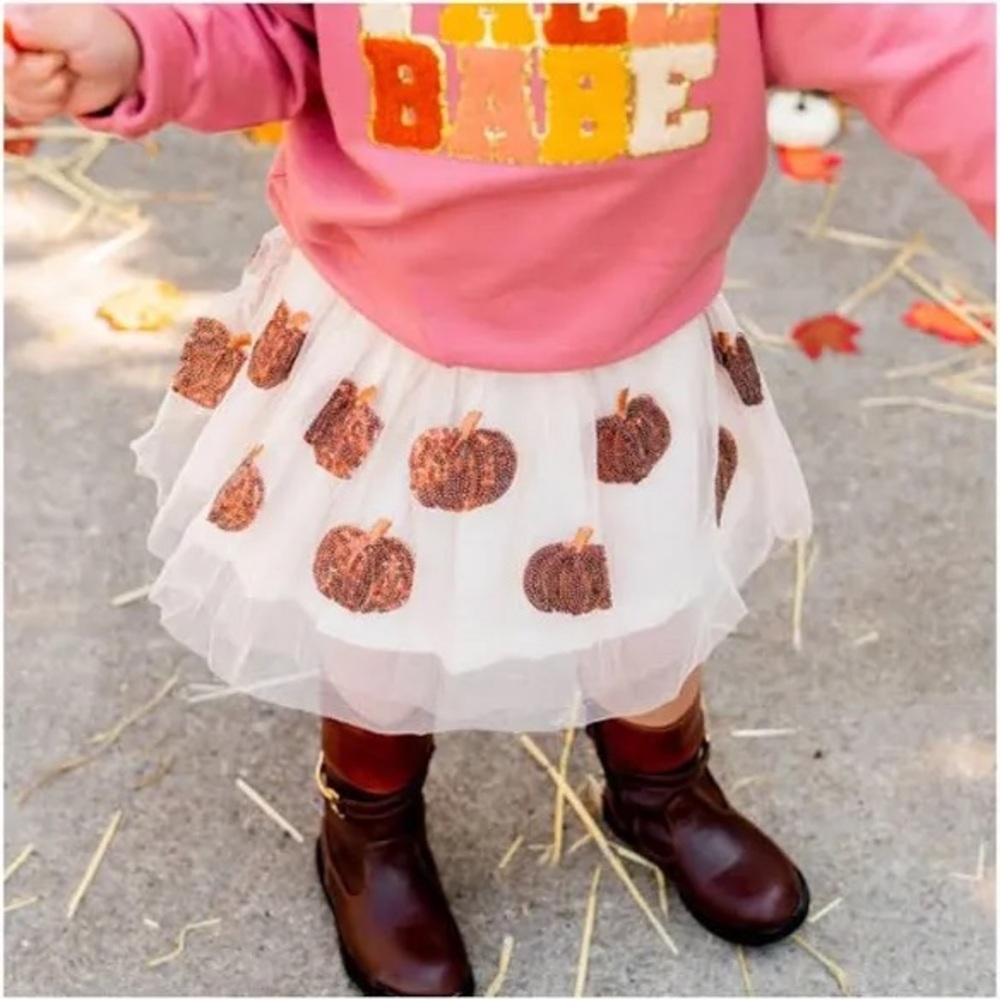 Sweet Wink 2-4T sequin pumpkin skirt